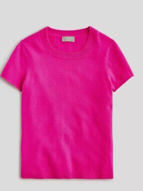 J CREW 100% cashmere short sleeve relaxed tee top blouse sweater